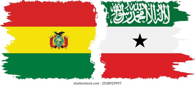 Conexão das bandeiras grunge da Somalilândia e da Bolívia, vetor