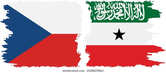 Somalilandia y las banderas de grunge checo conexión, vector