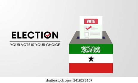  Somaliland election 2024 concept, democracy, flag. Vector icon illustration
