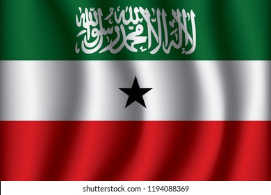 Somaliland flag background with cloth texture. Somaliland Flag vector illustration eps10.