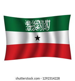 Somaliland flag background with cloth texture. Somaliland Flag vector illustration eps10. - Vector