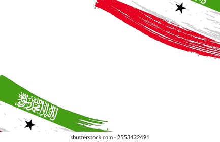 Somaliland Flag with Brush Stroke Effect, Grunge brush stroke. Watercolor painting flag design.