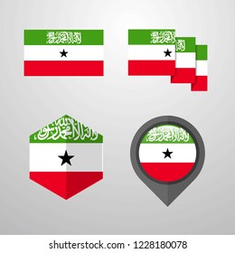 Somaliland flag design set vector