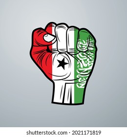 Bandera de Somalilandia con diseño manual aislada en fondo blanco. Ilustración del vector