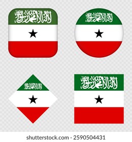 Somaliland Flag Icons Pack. Vector illustration.