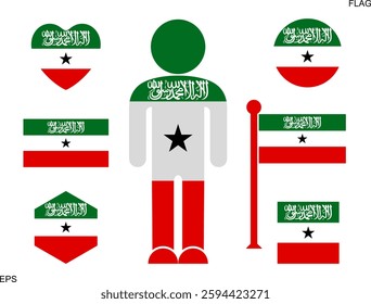 Somaliland flag. Isolated Somaliland flag on white background