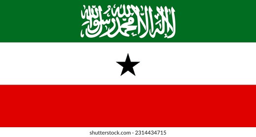 Bandera de Somalilandia, colores oficiales y proporción. Ilustración vectorial.