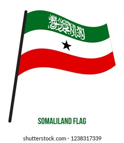 Somaliland Flag Waving Vector Illustration on White Background. Somaliland National Flag.