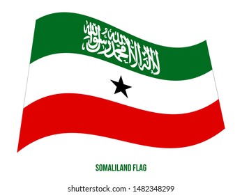 Somaliland Flag Waving Vector Illustration on White Background. Somaliland National Flag.