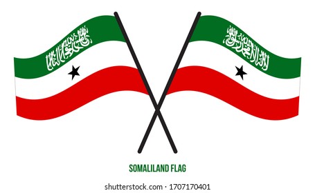 Somaliland Flag Waving Vector Illustration on White Background. Somaliland National Flag.