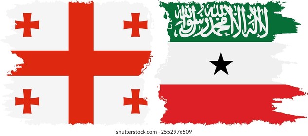 Somaliland and Georgia grunge flags connection, vector