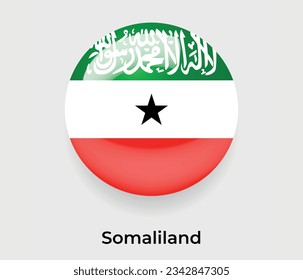 Somaliland lustroso bandera nacional burbuja forma redonda icono ilustración vectorial vidrio