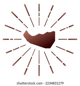 Somaliland gradiented sunburst. Map of the country with colorful star rays. Somaliland illustration in digital, technology, internet, network style. Vector illustration.