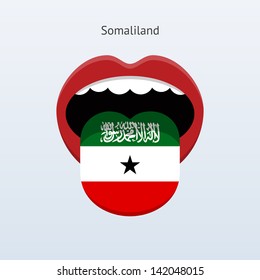 Somaliland language. Abstract human mouth. Vector illustration.