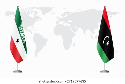 Somalilândia e Líbia sinalizam para reunião oficial contra fundo do mapa do mundo.