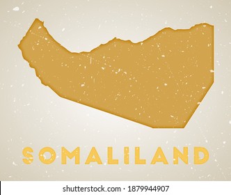 Somaliland map. Country poster with colored regions. Old grunge texture. Vector illustration of Somaliland with country name.