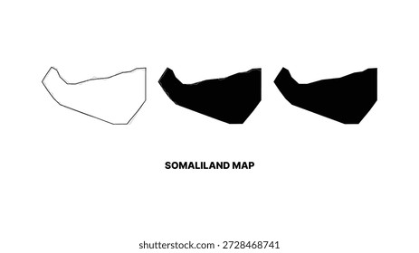Somaliland map outline and shaded vector illustrations