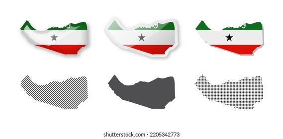 Somaliland - Maps Collection. Six maps of different designs. Set of vector illustrations