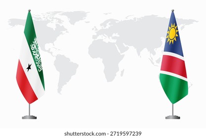 Somalilândia e Namíbia sinalizam para reunião oficial contra fundo do mapa do mundo.