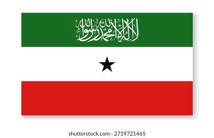 Bandera nacional de Somalilandia en estilo plano. Vector de fondo plano.