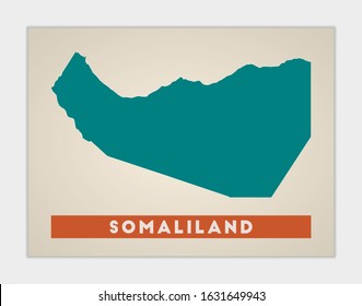 Somaliland poster. Map of the country with colorful regions. Shape of Somaliland with country name. Neat vector illustration.