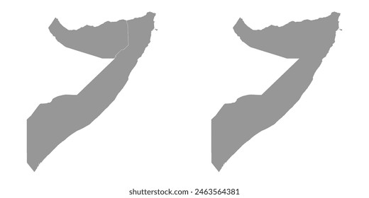 Somaliland and Somalia map. Vector illustration.