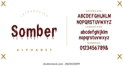 SOMBER Alphabet Melting Slime Horror Font for Dark Theme Projects and Creepy Posters