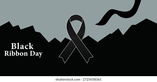 Colección negra sombría de la Ilustración vectorial del día de la cinta para el recuerdo