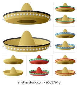 Sombrero in 2 positions and 6 color variations. 