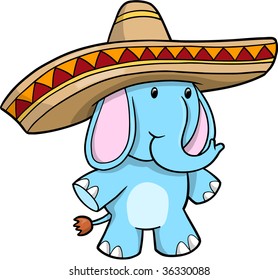 Sombrero Blue Elephant vector