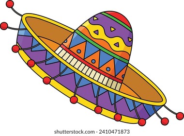 Sombrero Cartoon Colored Clipart Illustration