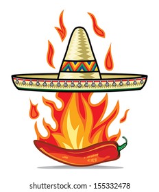 Sombrero chili pepper poster