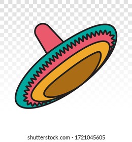 Sombrero / colorful Mexican hat flat icon for apps and websites