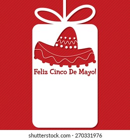 Sombrero cut out tag card in vector format.
