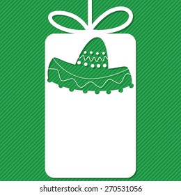 Sombrero cut out tag card in vector format.