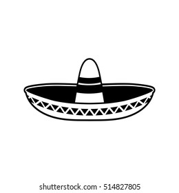 Sombrero flat icon. National Mexican hat. Cap in Mexico
