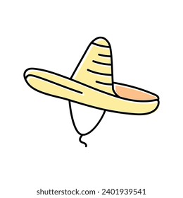 sombrero hat cap color icon vector. sombrero hat cap sign. isolated symbol illustration