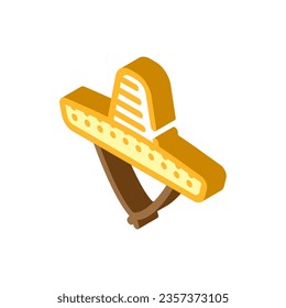 sombrero hat cap isometric icon vector. sombrero hat cap sign. isolated symbol illustration