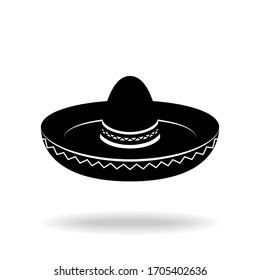 Sombrero hat graphic icon. Sombrero hat sign isolated on white background. Vector illustration