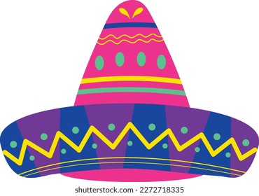 Sombrero hat hand drawn element