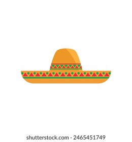 Sombrero hat icon flat design vector