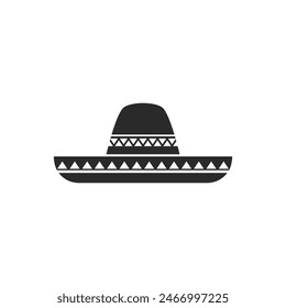 Sombrero hat icon flat design vector