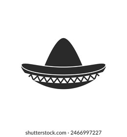 Sombrero hat icon flat design vector