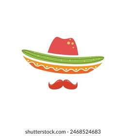 Sombrero hat icon flat design vector