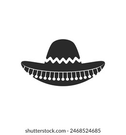 Sombrero hat icon flat design vector