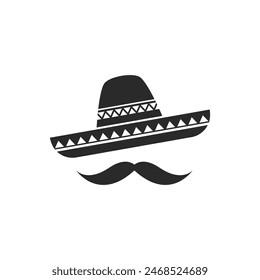 Sombrero hat icon flat design vector