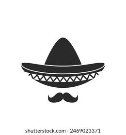 Sombrero hat icon flat design vector