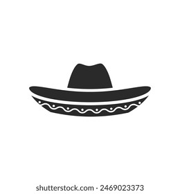 Sombrero hat icon flat design vector