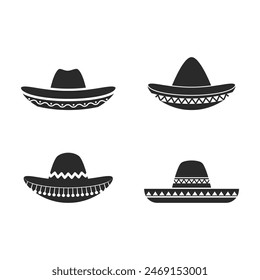 Sombrero hat icon flat design vector