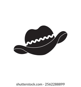 Sombrero hat icon flat design vector